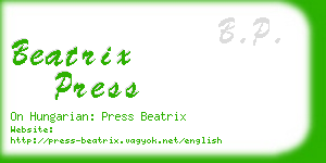 beatrix press business card